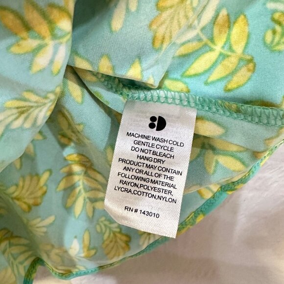 Dot Dot Smile Aqua Yellow Tropical Fern Leaf Girls' Ballet Dress Size 12/24M - Picture 4 of 5